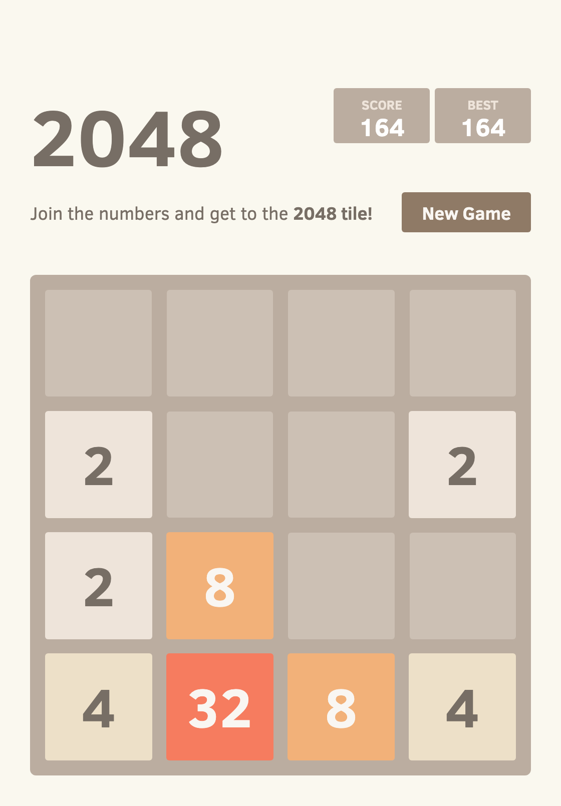 The original 2048 game