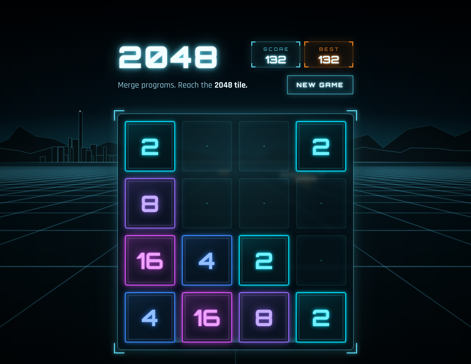 Tron: Legacy themed 2048