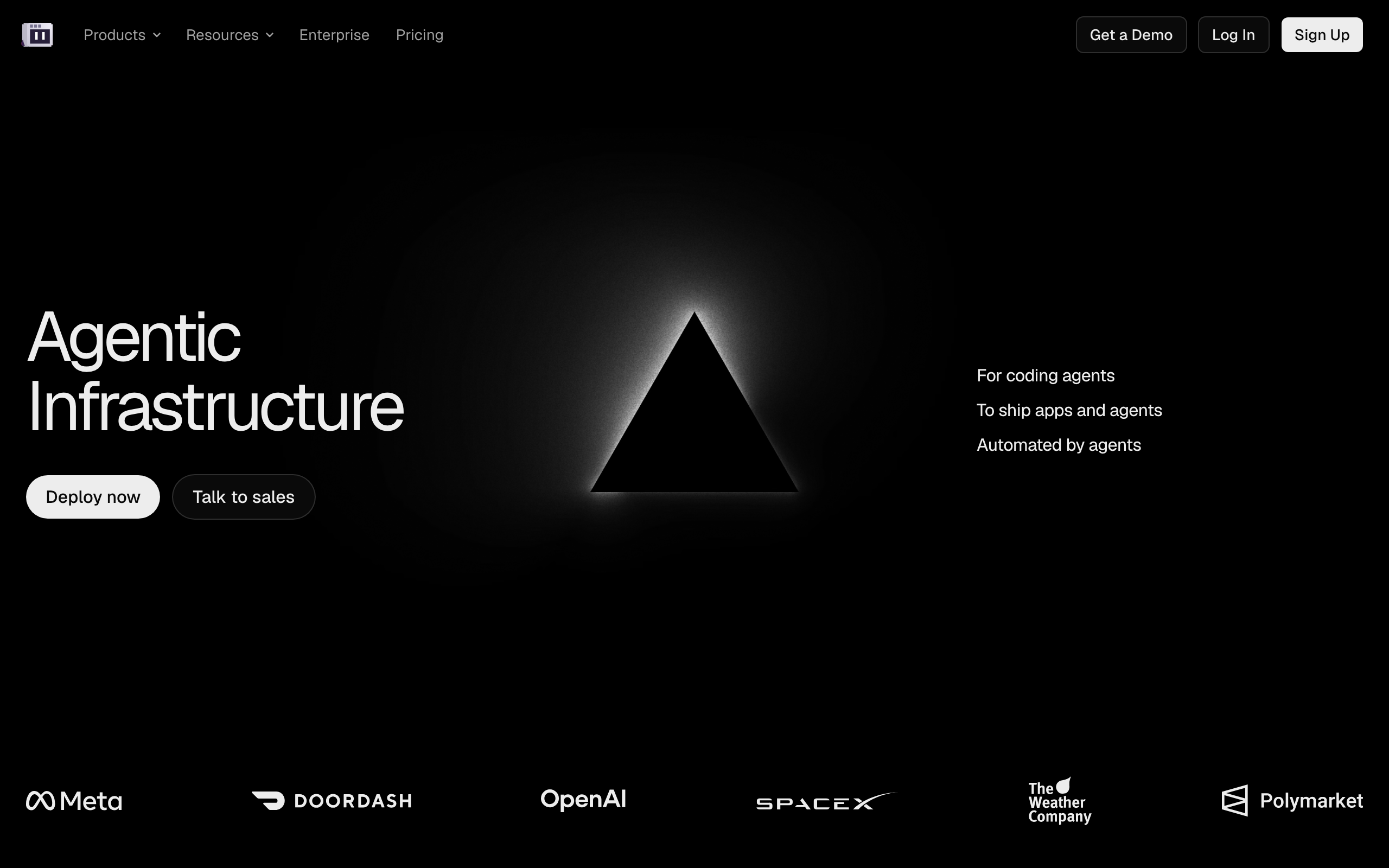 Vercel's home page
